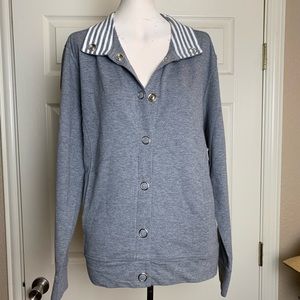 Onque Casuals Snap Front Cotton Jacket Grey XL